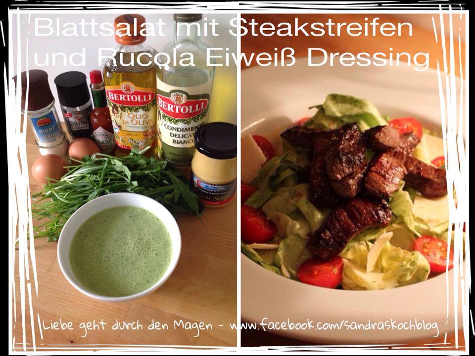 Blattsalat mit Steakstreifen (Low Carb) - Sandras Kochblog