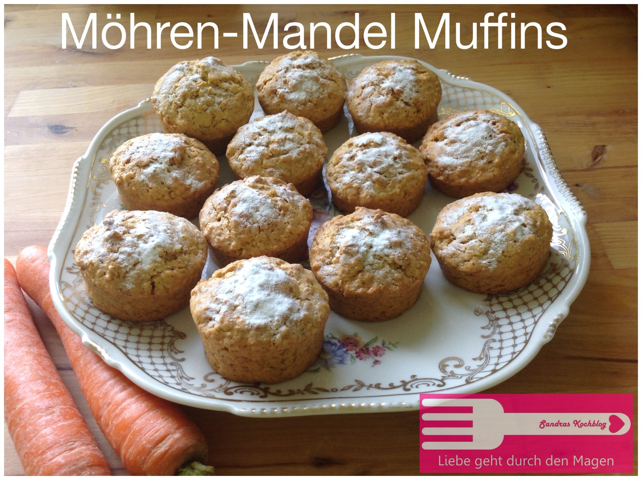 Möhren-Mandel Muffins (ohne Ei) - Sandras Kochblog