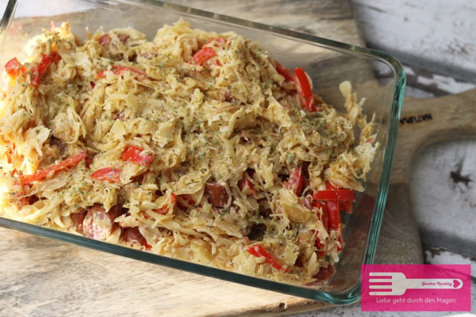 Sauerkraut Mettwurst Gratin (Low Carb) Sandras Kochblog
