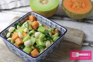 Melonen Gurken Mozzarella Salat