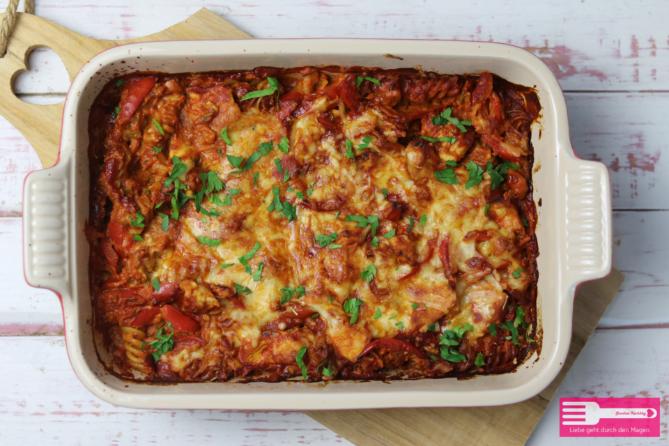 Puten Nudelauflauf mit Paprika - Sandras Kochblog